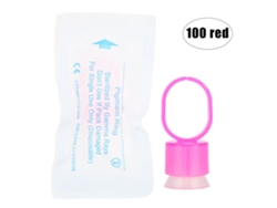 Juego De 100 Vasos Desechables Para Tinta De Tatuaje Con Soporte Para Esponja, Pigmento Rojo Para Maquillaje Permanente.