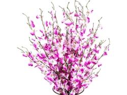 Lote De 10 Orquídeas Artificiales De Seda Moradas Para Decoración De Bodas, Hogares Y Oficinas.