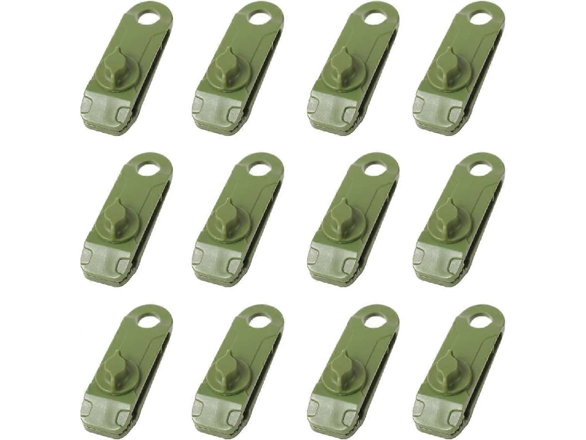Omni-pinzas De Camping En Plástico Para Toldos Jardín Actividades Al Aire Libre 12 Piezas Verde Oscuro
