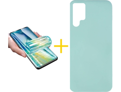 Carcasa + Protector de Pantalla para Samsung Galaxy S22 Ultra 5G ACCETEL Verde Agua