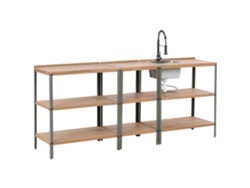 Cocina de jardín Beliani Ivrea en madera de acacia con certificación FSC®, color marrón