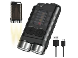 Linterna, 10 Modos De Luz 900 Lúmenes Altos Ip65 Linterna Edc Portátil Con Luz Lateral Uv Y Base Trasera Magnética (negro)