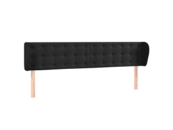 Cabecero de cama de terciopelo negro con solapas MAISON EXCLUSIVE (183x23x78 cm)