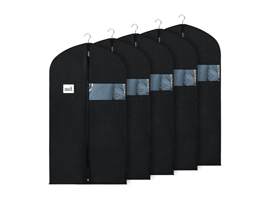 2026-bolsas Para Vestidos Y Trajes 5 Piezas Negras De Tela No Tejida Con Ventana Transparente Y Cremallera Duradera