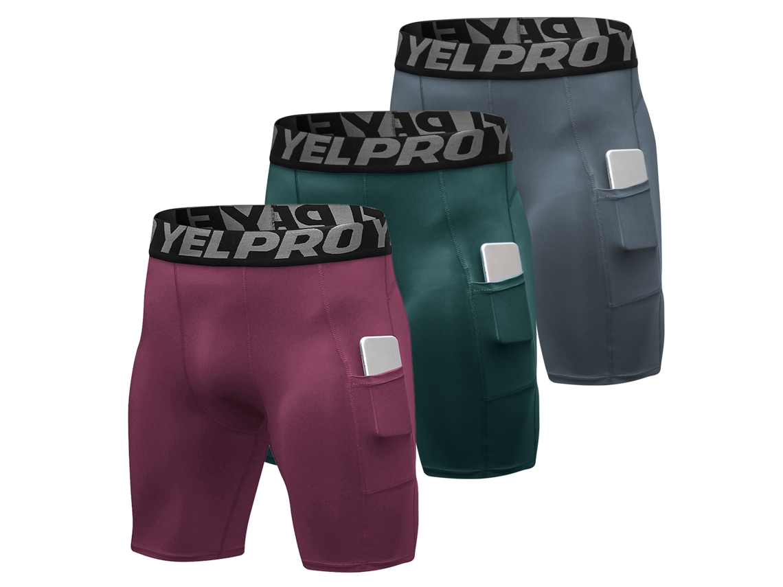 3 Pack Calcinhas De Esporte Para Homem Com Bolso Shorts Ativos Treino Underwear