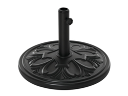 Soporte para sombrilla de cemento HDPE, 13 kg, mástil de 35-48 mm, Ø48x34 cm, negro