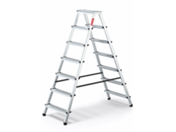 Escalera Plegable De Aluminio, 7 Peldaños, 2x7, Doble Cara, Para Uso Doméstico, Baulich