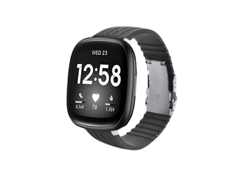 Correa Silicona Stripe Adaptable Fitbit by Google Versa 3 Gris