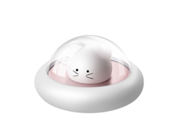 Pequeña luz nocturna USB con diseño de ratón de dibujos animados, 3 niveles de intensidad, color rosa.