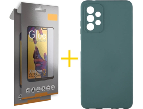 Kit Funda + Protector de Pantalla Samsung A32 5G SKYHE Cristal Templado 5277 Verde