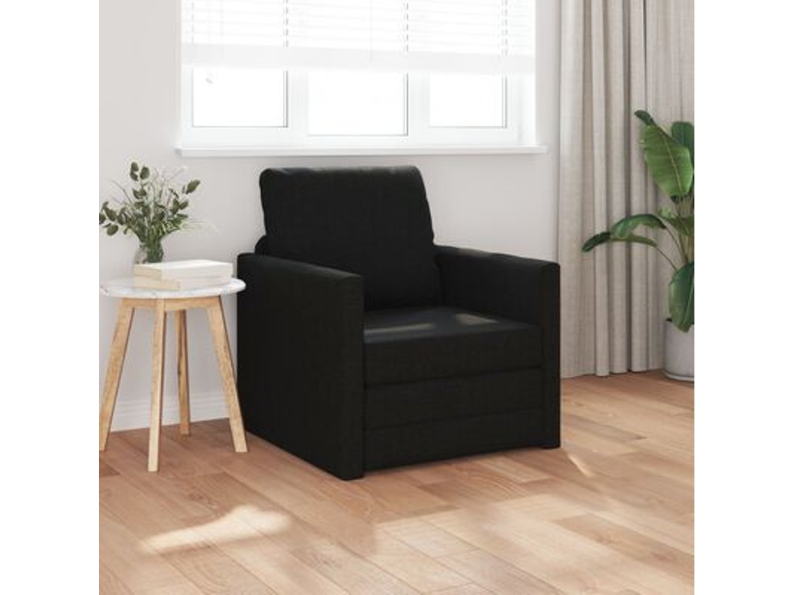 Sofá Cama 2 En 1 Negro 74x77x81 Cm Tela Wsd862698