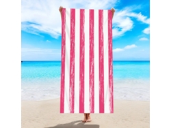 Toalla de playa de microfibra a rayas Yuysan, de alta absorción y secado rápido, 180 x 90 cm, modelo St195, color rosa.