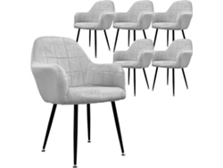 Conjunto de 2 Sillas de Comedor ECD 12 Gris (Microfibra, Metal - 58x43x83 cm)