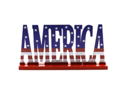 Decoración de mesa Arte Madera Día Nacional Americano Estilo B