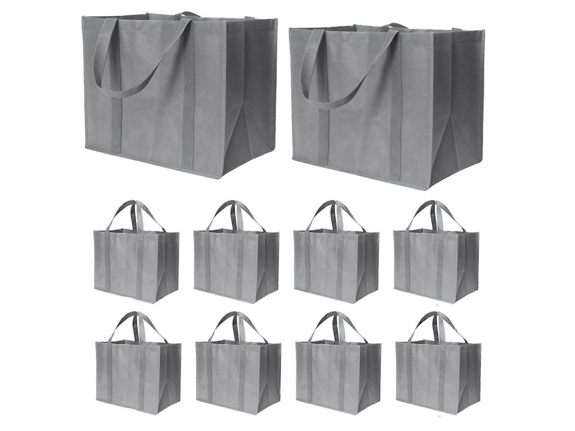 Bolsas de compra reutilizables de 35 litros con asas largas, paquete de 10, plegables y reutilizables, para compras al por mayor.