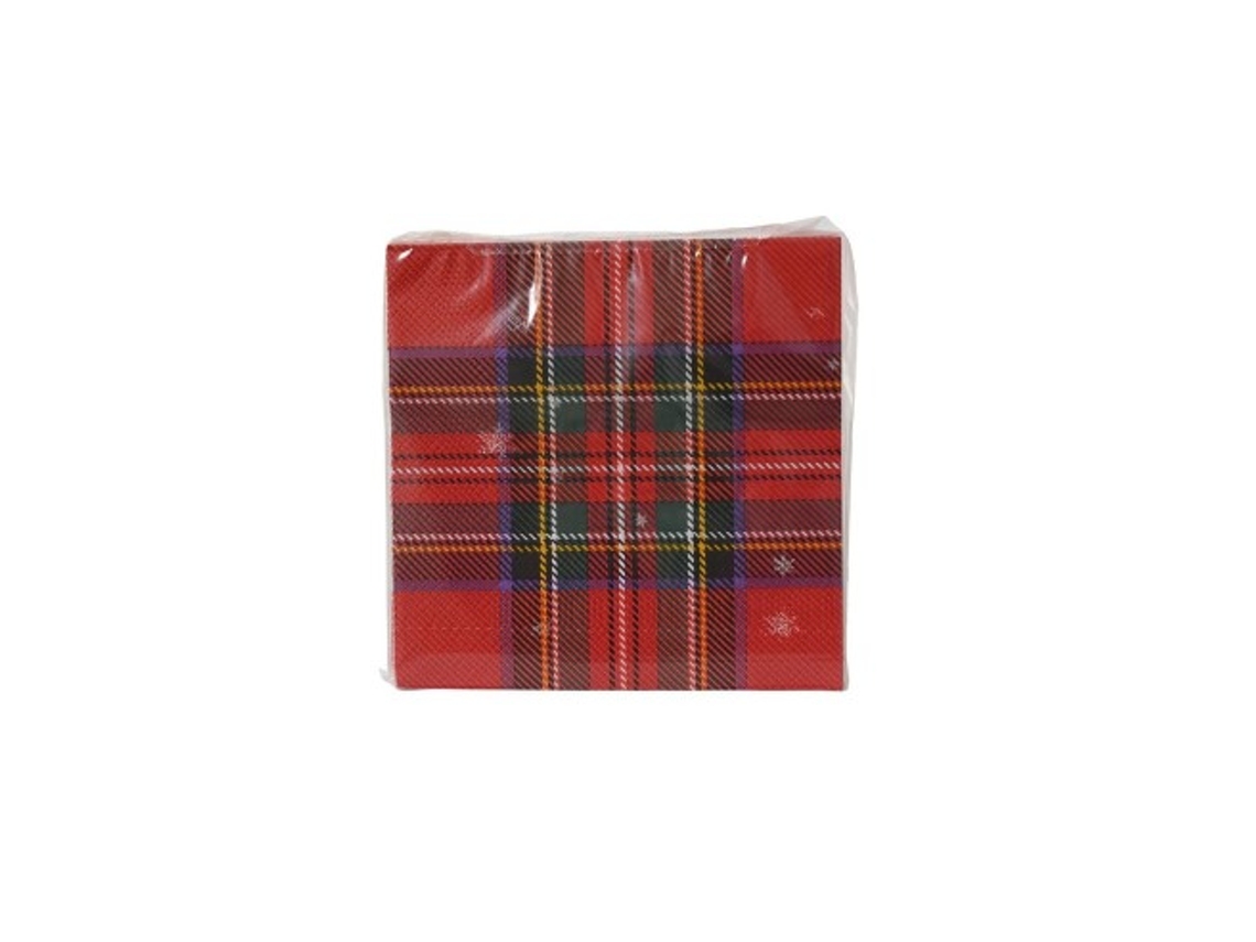 Servilletas de papel estampadas verde/rojo 33 x 33 cm Decoris