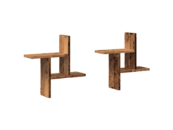 Maison Exclusive - Estantes De Pared 2 Uds Madera Ingeniería Envejecida 38x12x38cm