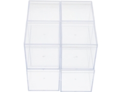 Cajas Almacenamiento Cuadradas Plástico Transparente Fáciles Organizar Juego 8 Piezas Maquillaje Joyas