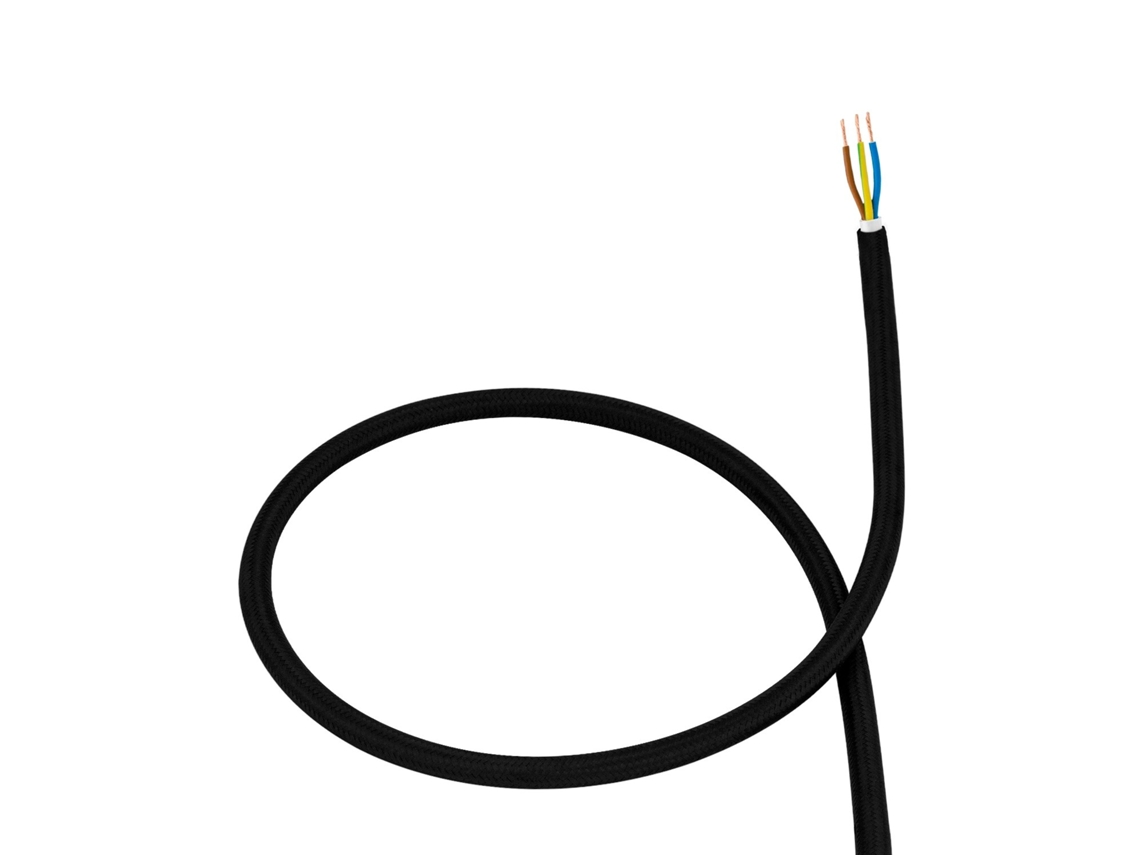Cable Textil Eléctrico Negro