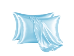 Funda De Almohada De Satén Con Efecto Seda Simulada (azul Cielo, 50,8 X 91,4 Cm) Cuich