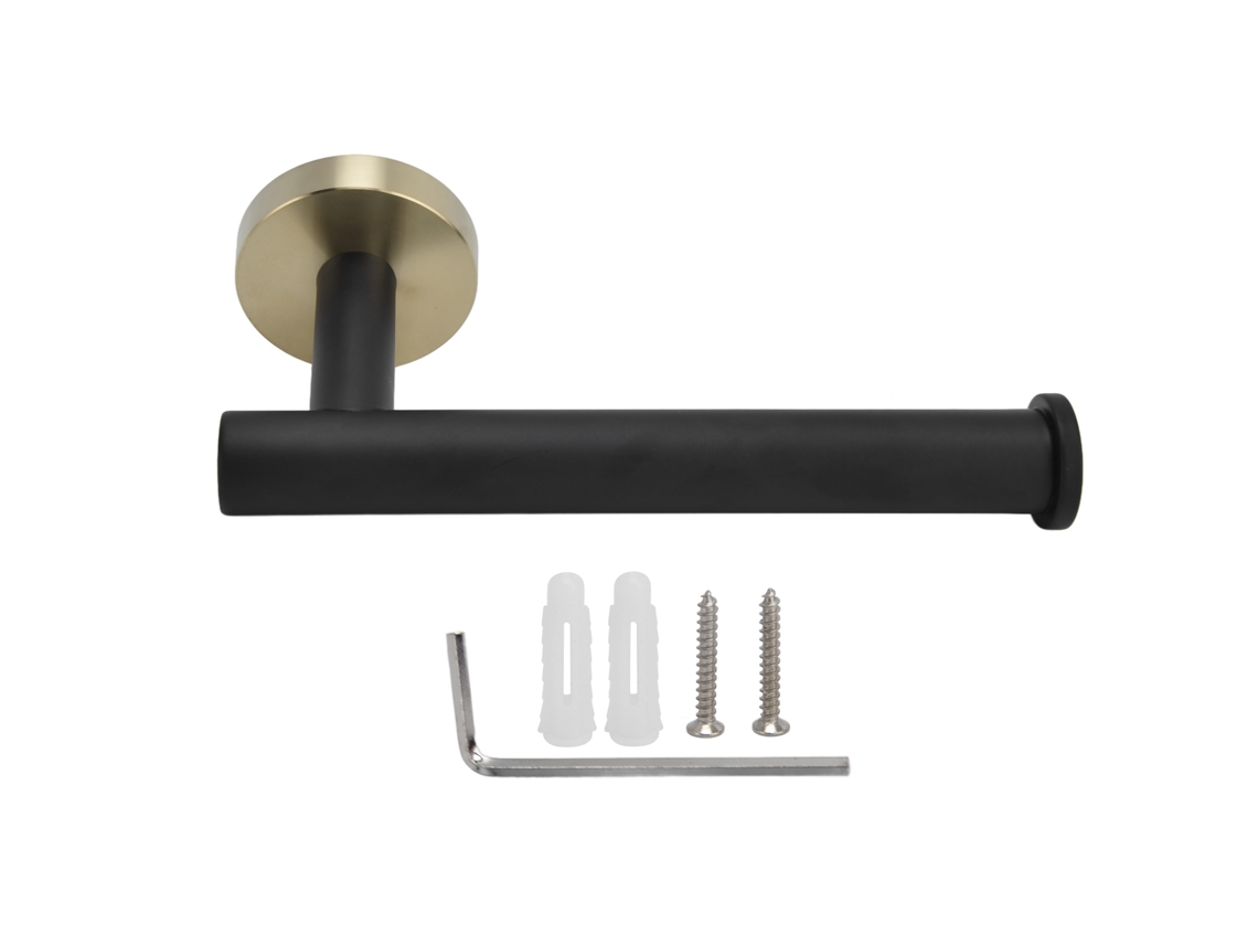 Portarrollos De Papel Higiénico De Pared, De Acero Inoxidable 304, Negro Y Dorado, Para Baño/aseo.