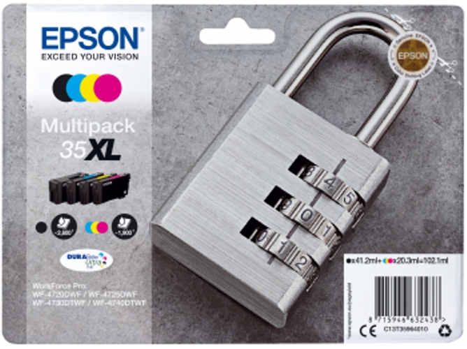 Pack ahorro cartuchos de tinta original EPSON 35XL, Candado, C13T35964010, T3596