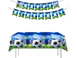 Set De Decoración Para Una Fiesta De Fútbol Del Mundial: Mantel (137 X 274 Cm) + Guirnalda (15 Piezas), Ergonómico, Para Uso Diario.