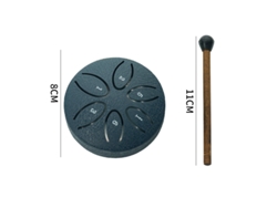 Tambor Handpan Digitallab de 3 pulgadas con 6 notas menores para bebés, incluye baquetas (azul marino).