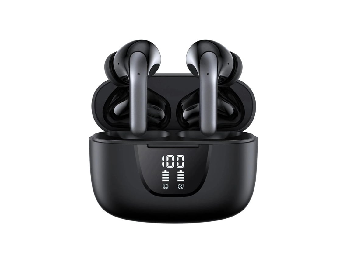 Auriculares Cw39 Bluetooth 5.3 con 76 Horas De Duración De La Batería Ipx7 Pantalla Led A Prueba De Agua Carga Inalámbrica Negro YEMAESRE