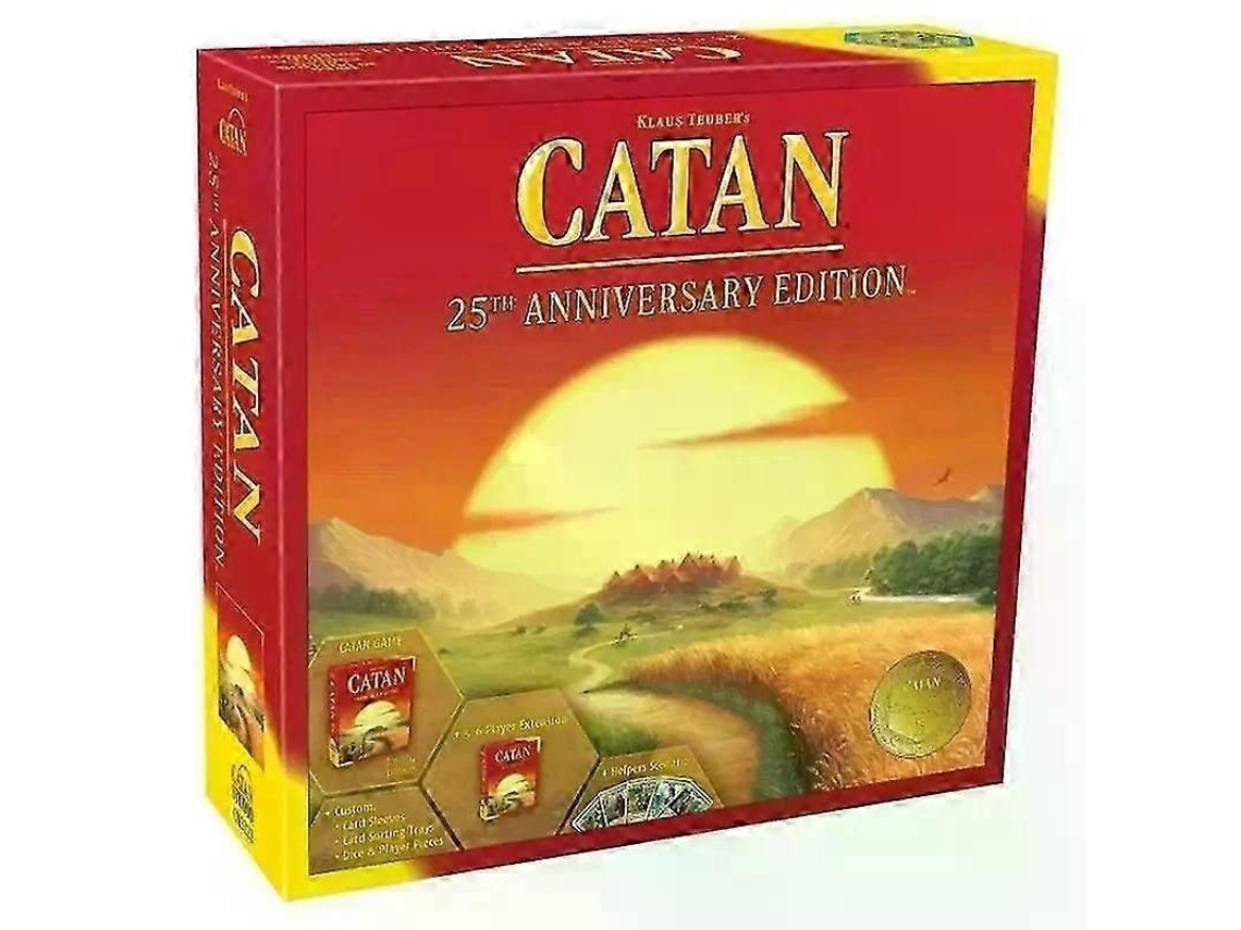 Juego Mesa Catan Inglés 2025, Edición 25 Aniversario, 2-8 Jugadores, Regalo