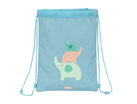 Bolsa Mochila con Cuerdas Safta Elefantes Verde