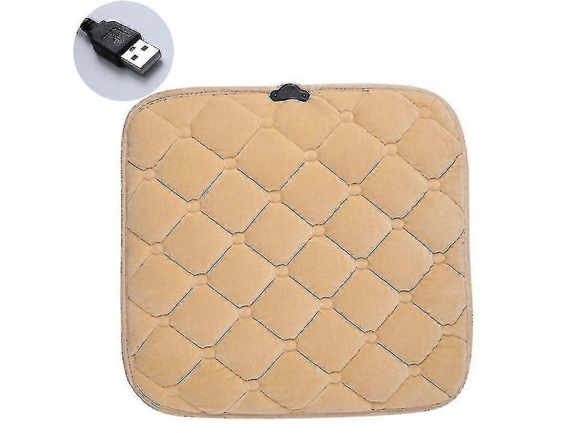 Cojín calefactor eléctrico Omni para coche, asiento de coche suave, enchufe USB de 12 V, peludo, 42x42 cm.