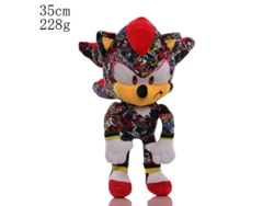 Peluche De Sonic Negro Camuflaje 30 Cm Con Cola Y Nudillos, Muñeco Erizo Para Niños