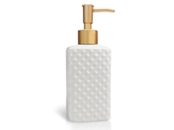 2026-dispensador De Jabón De Cerámica Con Bomba Dorada, Embossing Clásico, 350ml, Blanco