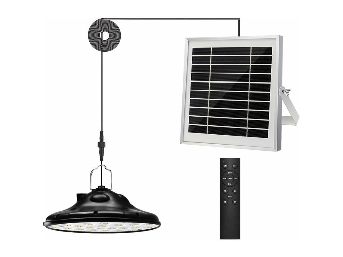 2026altiro-lámpara Solar De Exterior Con 100 Led, 1200 Lúmenes, Lámpara Colgante Solar Con 3 Modos, Panel Solar Ajustable, Resistente Al Agua Ip66.