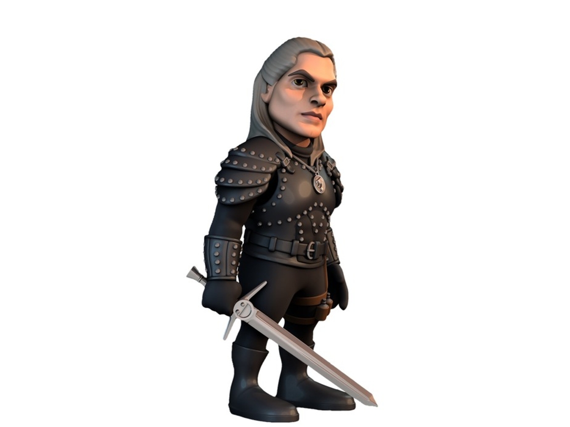 Estatuilla de Geralt de la serie The Witcher en Pvc 12 Cm Negro MINIX