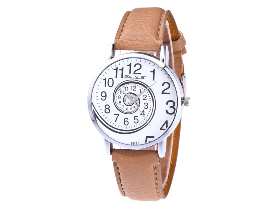 Reloj De Pulsera Analógico De Cuarzo Redondo De Aleación Para Hombre Y Mujer, Color Beige.