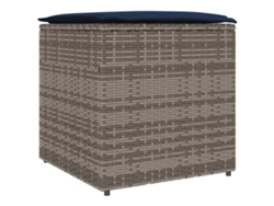 Caja de cojín gris 50 x 50 x 50 cm Patas de mimbre MAISON EXCLUSIVE