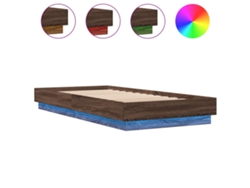 Maison Exclusive - Estructura De Cama Con Luces Led Roble Marrón 100x200 Cm