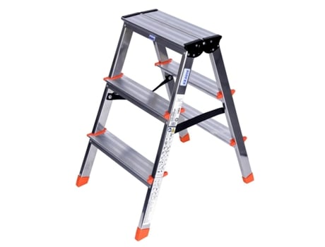 Escalera plegable de 3 peldaños KRAUSE 120397 Plateado Aluminio