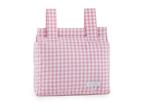 Bolsa organizadora para carro de bebé MI BOLLITO Rosa Vichy 10 x 35 x 35 cm