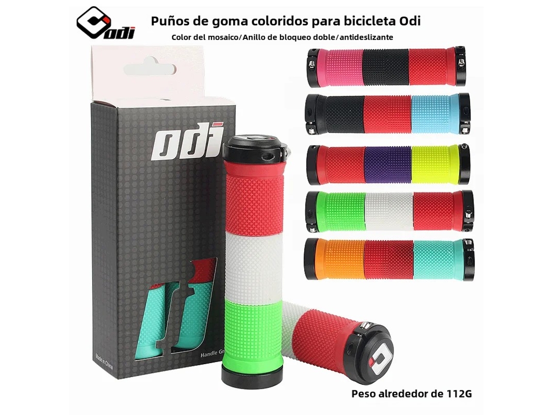 Puños de manillar de bicicleta Odi antideslizantes, resistentes a golpes, de goma suave y duraderos, con doble anillo de bloqueo, coloridos y vayotoy.