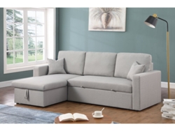 Sofá rinconera convertible/reversible "Alain" con box - 3 plazas - Gris claro