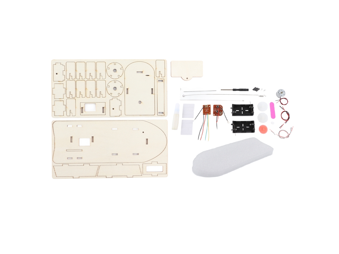 Kit De Barco De Madera Con Control Remoto Para Experimentos Científicos Educativos Para Niños De 6 Años En Adelante.