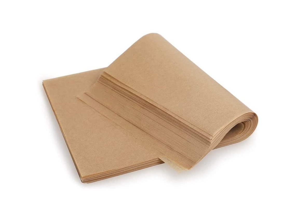 2026-33789-100 Hojas De Papel De Parchment Precortado 20*30cm Marrón Para Cocina Hornear Pasteles