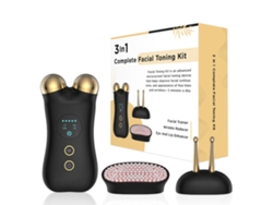 Masajeador facial 3 en 1 con microcorriente EMS para reafirmar y levantar la piel.