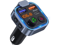 2026-transmisor Fm Para Coche Linjou, Adaptador Bluetooth 5.0 Con Carga Rápida Pd 20w Y Qc 18w