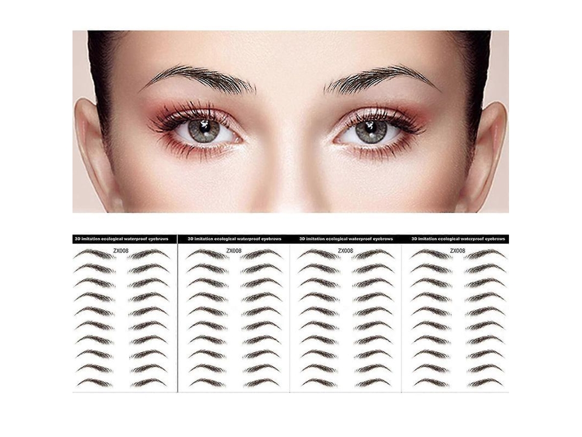 40 Pares De Pegatinas De Tatuaje De Cejas Marrones 4d, Resistentes Al Agua Y De Larga Duración.