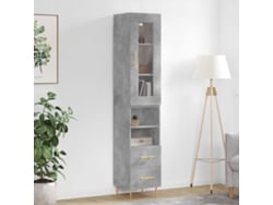 Aparador De Madera Contrachapada Gris Hormigón 34,5x34x180 Cm