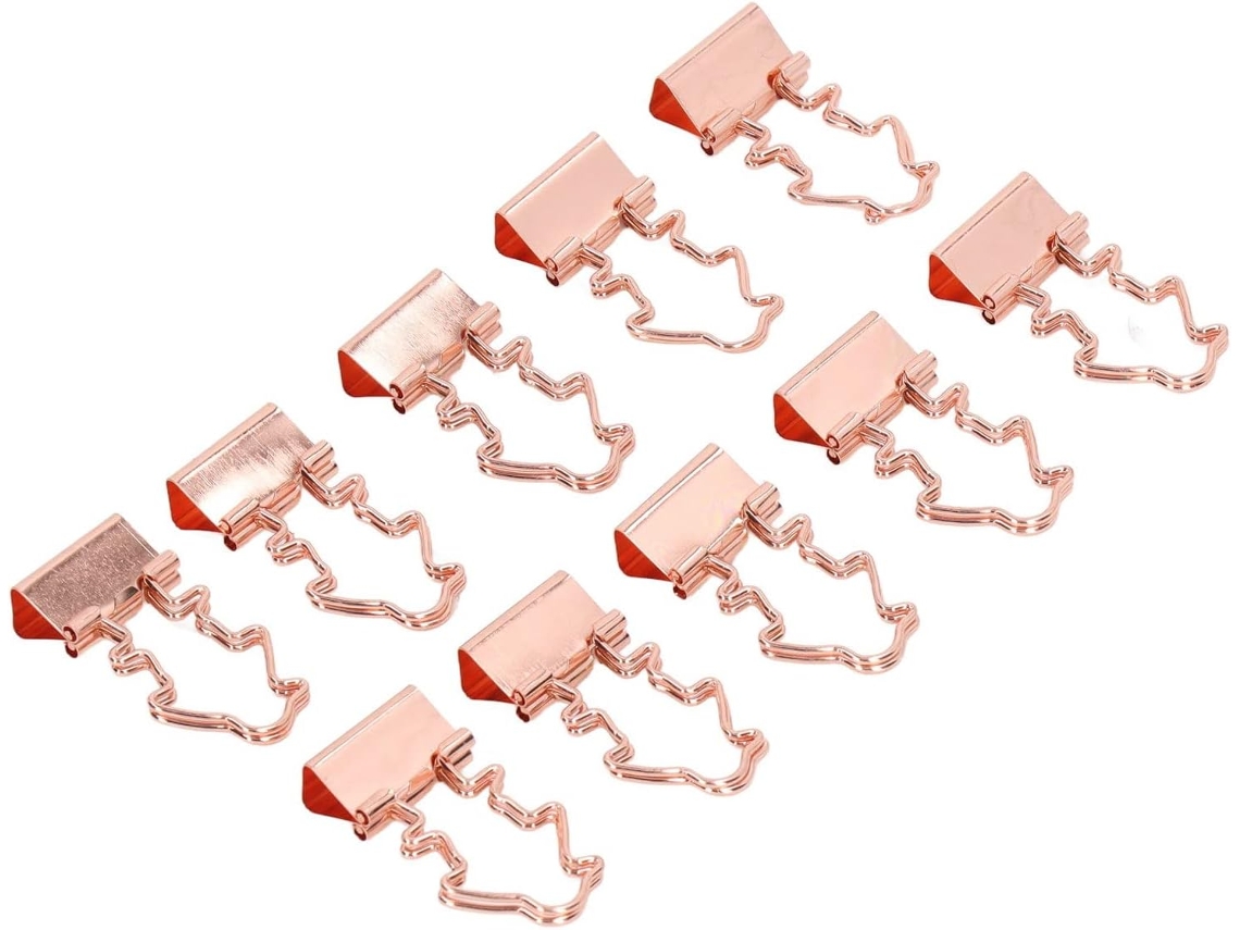 Juego De 30 Clips De Papel Color Oro Rosa Para La Escuela, La Oficina Y El Hogar.